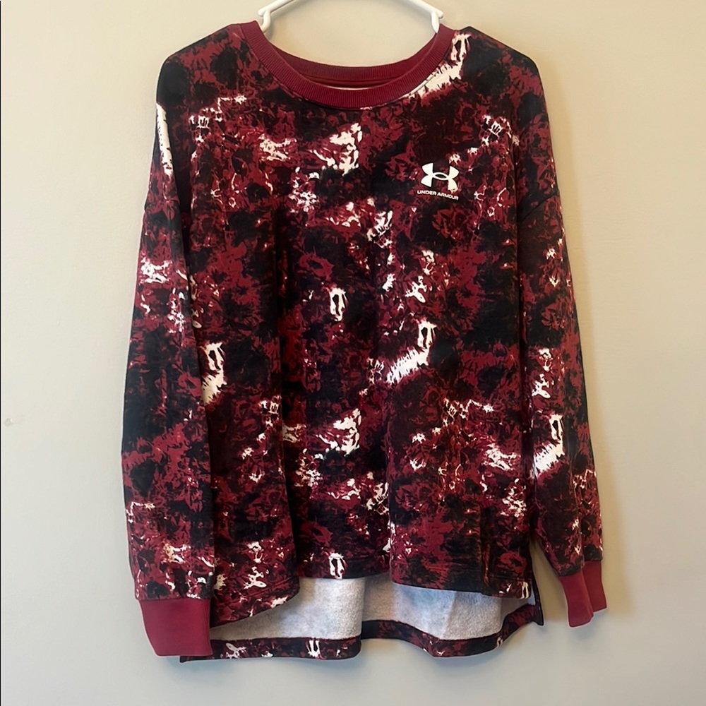 Under Armour Maroon and Black Tie-Dye Sweatshirt